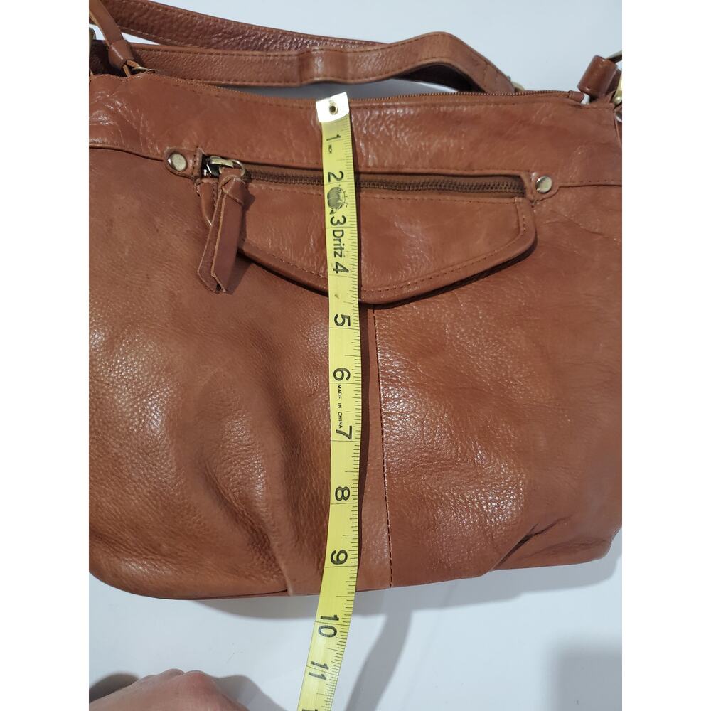 Great American Leatherworks Crossbody Bag Brown 100% Cow Hide Multi Compartment - Picture 15 of 16